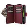 thumbnail image 4 of for iPhone 7 / iPhone 8 / iPhone SE 2022 & 2020 Zipper Wallet Case with Card Holder - PU Leather Stand Phone Case, Crossbody Shoulder Strap & Wrist Strap, Shockproof Protective Cover, Winered, 4 of 10