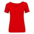 thumbnail image 5 of Womens Basic V Neck Short Sleeve T Shirts Slim Fit Crop Y2K Tee Gym Workout Cute Top Going Out Fitted Tops Tight Shirts 2026 Summer Fashion Basic Solid Color Tees Soft Breathable Workout Shirts, 5 of 5