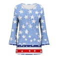 thumbnail image 5 of Kvture 4th of July Tops for Women Henley V Neck Button 3/4 Sleeve Blouse Independence Day Patriotic T Shirts Summer Light Blue Tees XXXL, 5 of 5