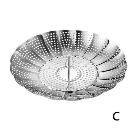

Steamer Vegetable Basket Expandable Cooker Steel Folding Mesh A6J3
