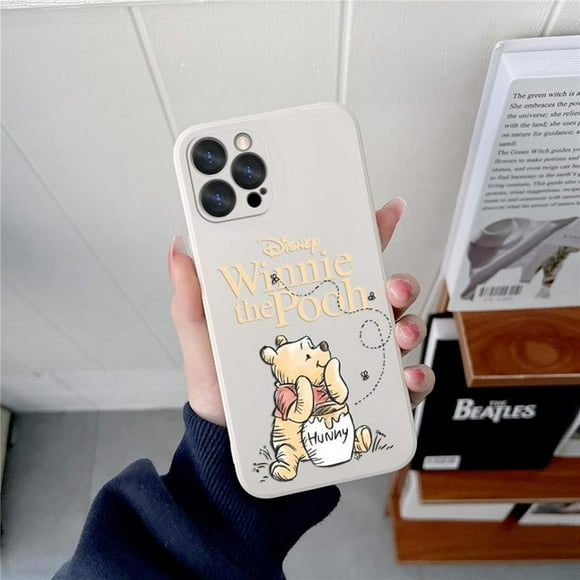 Funda de teléfono de dibujos animados Winnies The Poohs Bear para Apple iPhone 15 11 Pro Max 13 12 Mini 15 14 Plus 7 8 SE funda trasera de silicona líquida