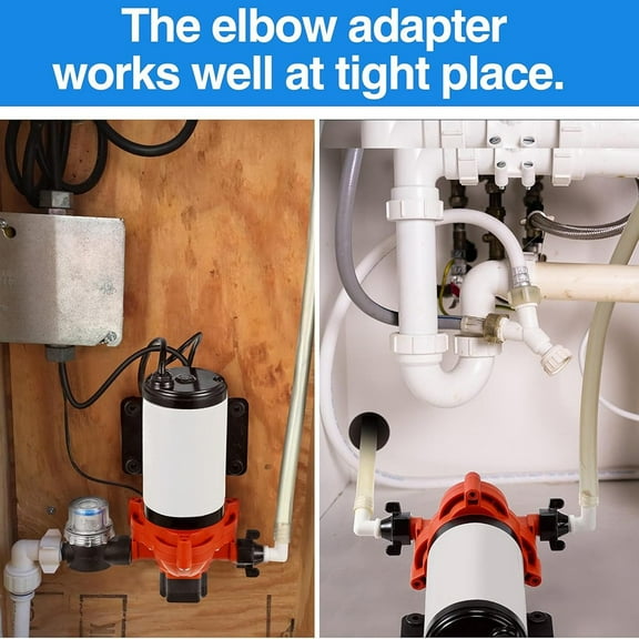 1/2X1/4 Barb Elbow and Straight Swivel Rv Water Pump Fittings with Sealing Tape