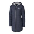thumbnail image 2 of Women's Cutter & Buck Heather Navy Butler Bulldogs Rainier Primaloft Eco Hooded Long Coat, 2 of 3