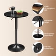 thumbnail image 4 of Yaheetech Counter Height Adjustable Pub Round Table with with 360° Swivel, Full Black, 4 of 5