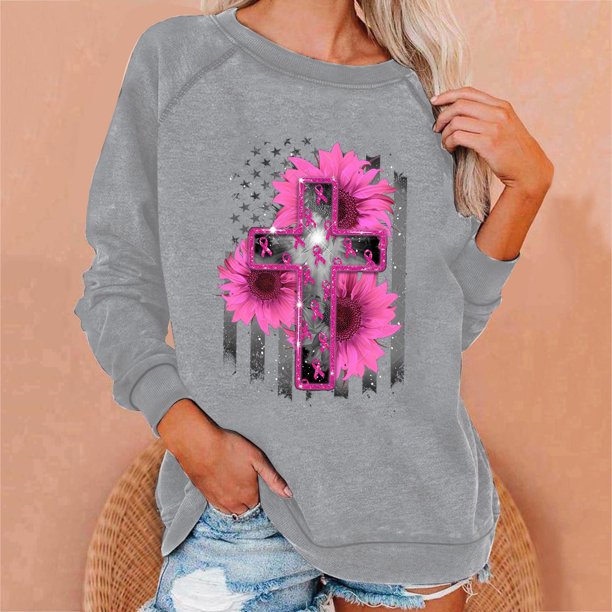 ICHUANYI Liquidación Mujeres Casual Manga Larga Cuello Redondo Tops Camisas Sueltas Blusa Estampado Sudadera ICHUANYI WER202308233525