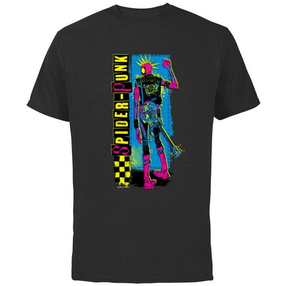 Marvel Spider-Man: Across the Spider-Verse Spider-Punk Away - Short Sleeve Cotton T-Shirt for Adults - Customized-Black