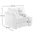 thumbnail image 2 of Newest Modern Chenille Armchair, Grey Velvet Upholstered Single Seater, Built-in Storage Ottoman, Space Saving Design for Small Living Rooms, 2 of 9