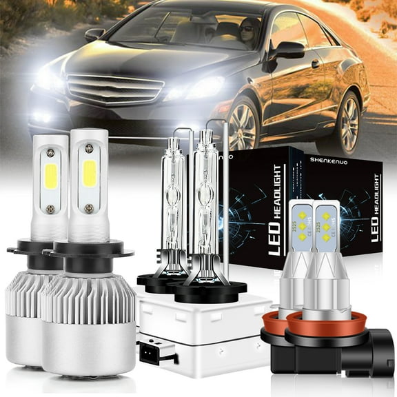 H7 H11 D1S Xenon bulbs for 2008-12 Mercedes-Benz GL450 LED Headlights High Low Beam 6pc