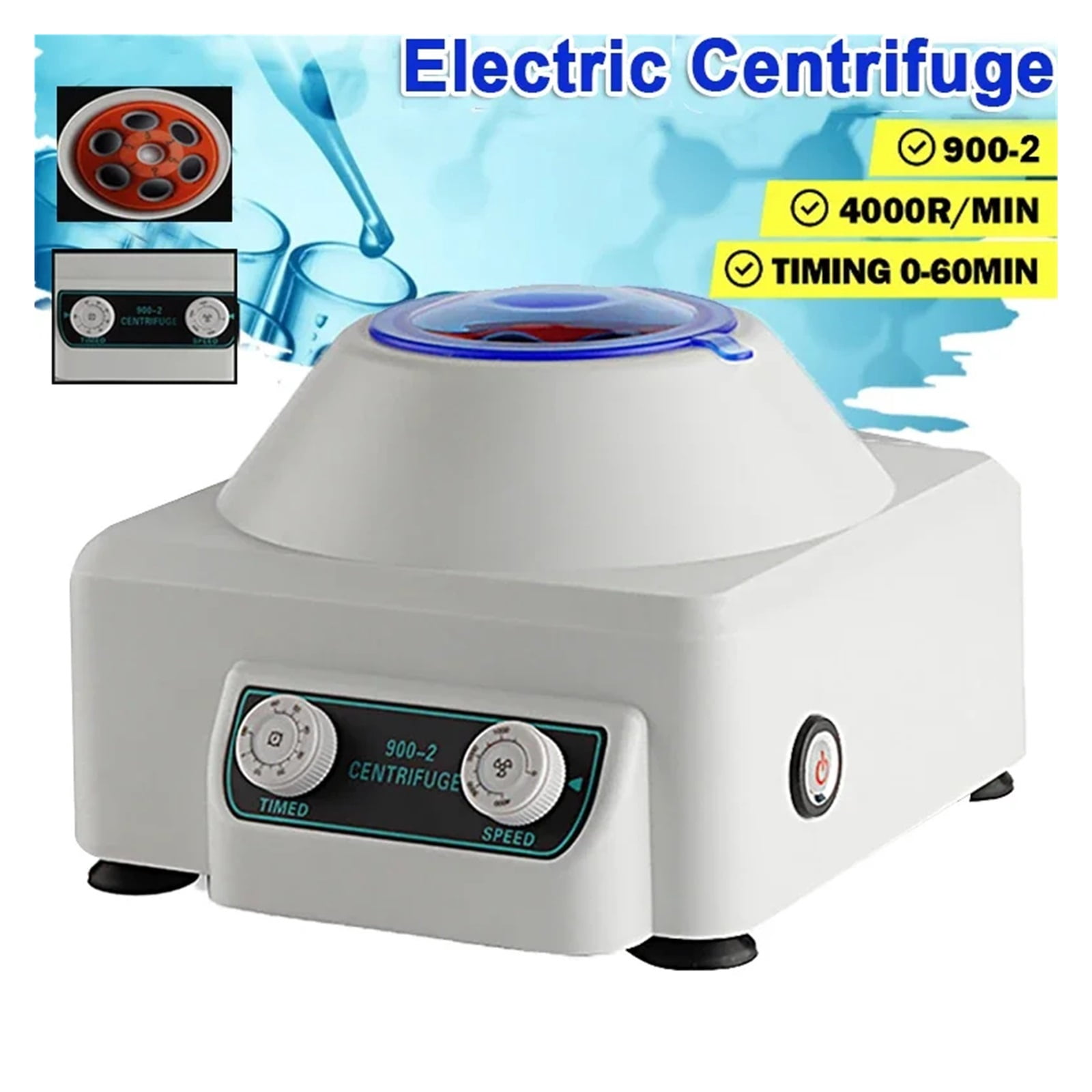 Laboratory Electric Centrifuge 900-2 Low Speed 4000rpm 2086xg 6*10ml Plasma Serum PRP PRF Separate Machine