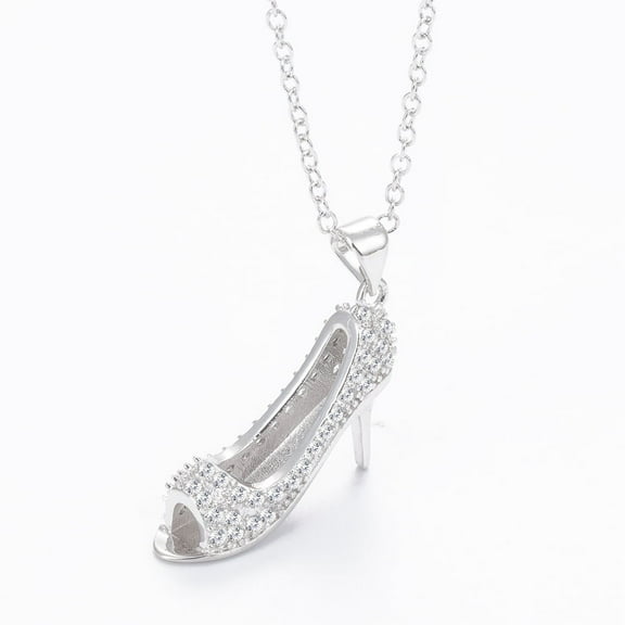 Sterling Silver Stiletto Crystal Pendant Necklace