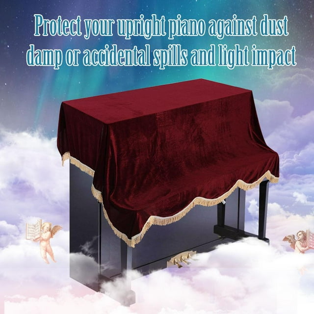 LYUMO 202 * 161cm Durable Upright Piano Dustproof Protective Cover Pleuche Cloth Accessory, Piano Protective Cover, Upright Piano Cover