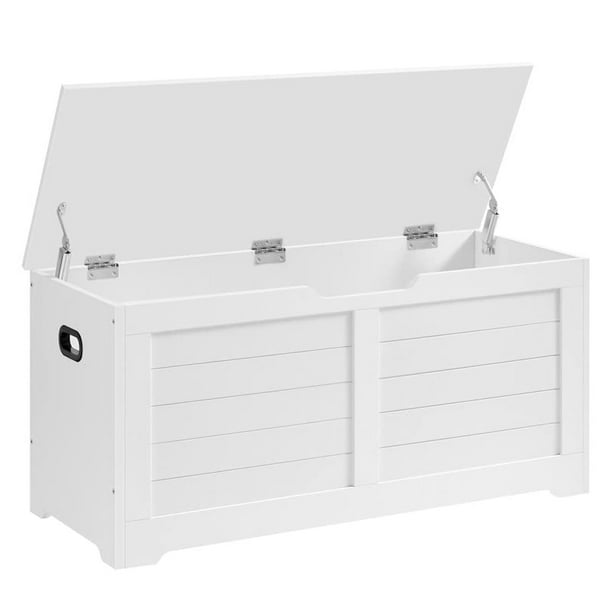 Baúl de almacenamiento VASAGLE Cloud White, estilo granja, 40 x 100 x 46 cm