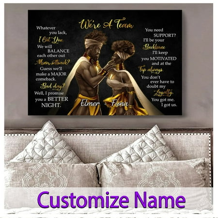 Black Couple King Queen We Re A Team Poster Whatever You Lack I Got You Custom Afro King Afro Queen Poster Husband Wife Poster 11 x 17 Inch Poster