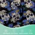 thumbnail image 4 of Sugar Skull Round Tablecloth 60 inch,Blue Flower Circle Table Cloth Polyester Waterproof Stain Wrinkle Free Table Cover for Home Kitchen Dining Party Pinic Patio Outdoor Decor, 4 of 6