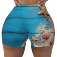 thumbnail image 2 of Haiem Shells and Starfish No Front Seam Biker Shorts for Women Yoga Workout Gym Bike Shorts with Tummy Control Moisture-Wicking-X-Large, 2 of 9