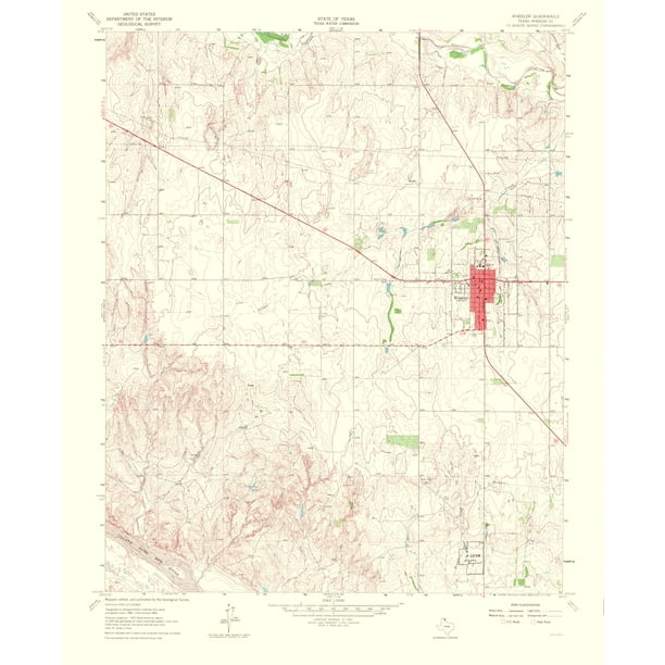 Topo Map - Wheeler Texas Quad - USGS 1965 - 23.00 x 28.12 - Glossy