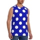 thumbnail image 2 of Fotbe Blue And White Polka Dot Men's Camiseta sin Mangas Estampada para Hombres, Playera Casual para Gimnasio, Entrenamiento, Playa-Large, 2 of 7