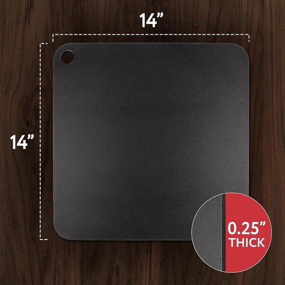 Pizza Oven Steel Plate - 14 x 14 x 0.25 in, Black, Steel Heat Retention & Crisp Crust Pizza Stone - Oven & Grill Versatility for Baking Stone