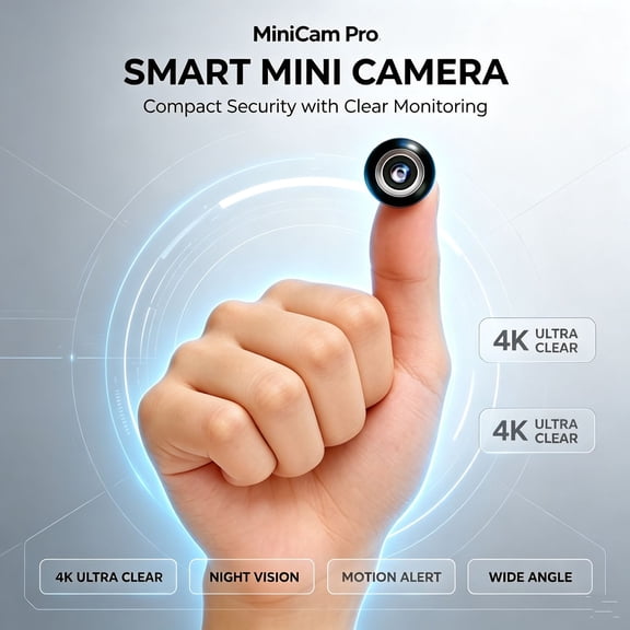 Wireless 4K Ultra Small Hidden Camera WiFi Remote Monitoring Mini Home Security Cam Night Vision Motion Detection Indoor & Car Surveillance Nanny Cam