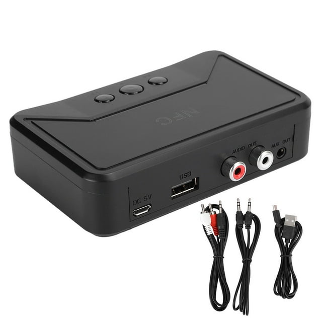 Receptor Bluetooth 5.0 de escritorio NFC Audio USB inalámbrico para altavoz Plug and Play Negro