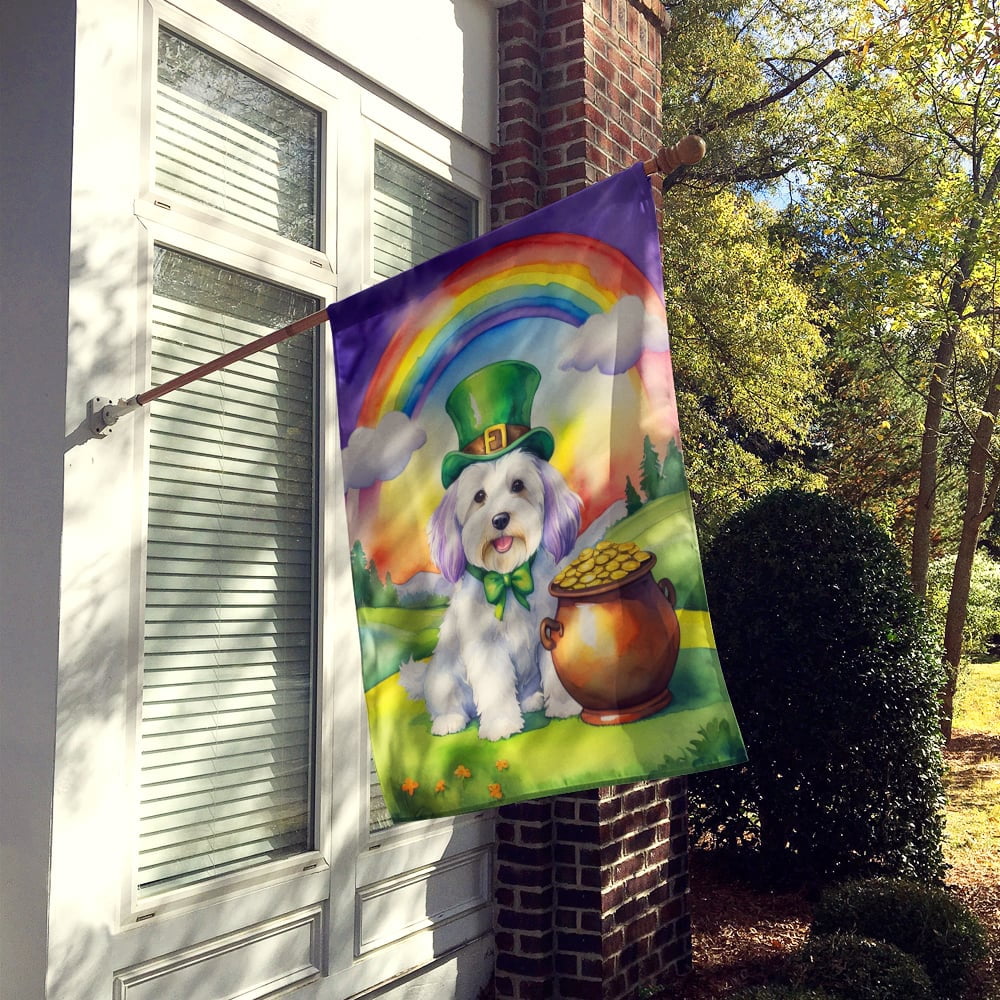 Coton de Tulear St Patrick's Day House Flag 28 in x 40 in