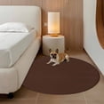 thumbnail image 3 of Brown Pure Color Round Area Rugs Collection 7', Aesthetics Contemporary Luxury Non Slip Indoor Circular Throw Runner Rug Floor Mat Carpet for Living Room Dining Table Bedroom Nursery, 3 of 9