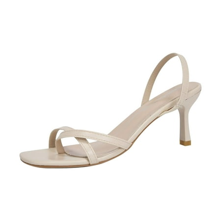 

SEMIMAY Breathable High Casual Women s Pointed Heels Lace Up Toe Fashion Sandals Women s Sandals White