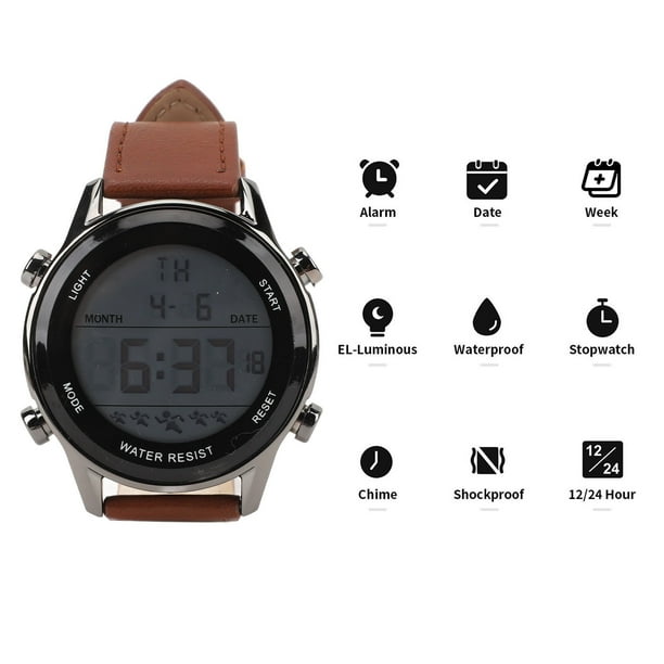 Reloj Digital Para Hombre Con Cronómetro De Doble Hora, Calendario, Despertador, Formato De 12/24 Horas Para Deportes, Actividades Al Aire Libre