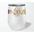 thumbnail image 4 of Carolines Treasures CK4236TBL12 Goldendoodle Pink Flowers Stainless Steel 12 oz Stemless Wine Glass 12 oz multicolor, 4 of 4