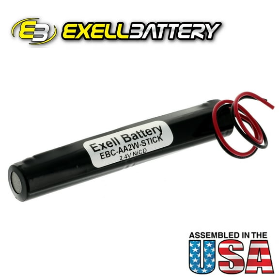 Exell 2.4V 1000mAh NiCd Battery Pack w/ Wire Leads Solar Exit Emergency Lighting