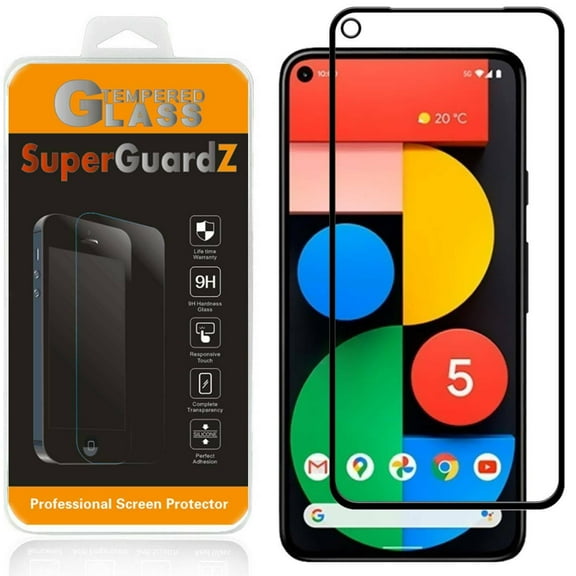 For Google Pixel 5 (2020) - SuperGuardZ FULL COVER Tempered Glass Screen Protector [Edge-To-Edge Protect, Anti-Scratch, Anti-Bubble]   2 Stylus Pen