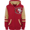 thumbnail image 2 of Youth Scarlet San Francisco 49ers Colorblock Full-Zip Hoodie, 2 of 3