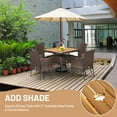 thumbnail image 4 of Costway 5PCS Patio Rattan Dining Furniture Set Arm Chair Wooden Table Top, 4 of 10