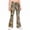 Camel, variant on Girls Uniform Pants Kids Stretchy Elastic Waist Camo Maple Leaf Print Flare Pant with Pockets for 5-15 Years