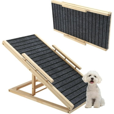 Pet Ramp for Bed, Wooden Foldable Non-Slip Pet Ramp, Adjustable Height