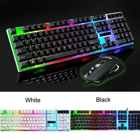 Kingangjia X100 Rainbow LED Backlit Gaming Keyboard Mechanical Feel Illuminated (Best Illuminated Gaming Keyboard)