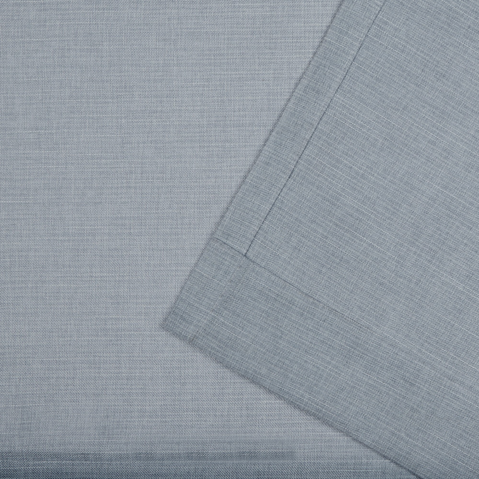 Nicole Miller Faux Linen Slub Textured Hidden Tab/Rod Pocket Top Light Filtering Curtain Panel Pair, 54"x96", Chambray Blue