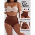 thumbnail image 4 of GAI YI Women's High-Waist Light Tummy Control Girdle Panties Full Coverage Underwear Ladies Panties for Women Skin+Rose Brown+Navy+Caramel L, 4 of 6