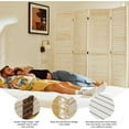 Room Dividers 5.75Ft Individual Privacy Screens Foldable Wooden Louver