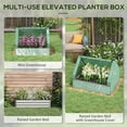 thumbnail image 3 of Garden Bed with Mini Greenhouse, Galvanized Outdoor Planter Box with Cover Blue, 3 of 5