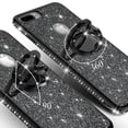 thumbnail image 4 of SOGA Diamond Bling Glitter Cute Phone Case with Kickstand Compatible for iPhone 8 Case, iPhone 7 Case,Rhinestone Bumper Slim with Ring Stand Girls Women Cover for iPhone 7/iPhone 8 Phone Cover Black, 4 of 5