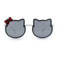 thumbnail image 4 of Kids Size Girls Cute Bow Tie Kitty Ear Rimless Plastic Sunglasses White - Black, 4 of 7