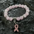 thumbnail image 7 of Inspirational Natural Stone Beaded Bracelet for Cancer Awareness Women Girls Friend Sister Jewelry for Encouragement and, 7 of 7