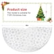 thumbnail image 2 of Falda para árbol de Navidad de 122 cm/48 pulgadas para decoración de fiestas navideñas, copo de nieve de lentejuelas plateadas y felpa blanca (blanco y plateado), 2 of 4