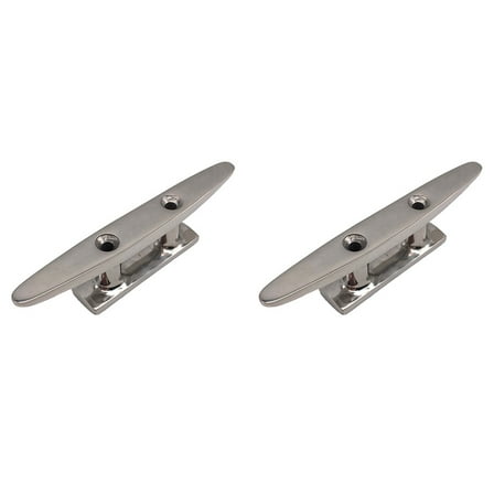 2X 316 Stainless Steel Polished Combo Mooring Cleat 2 Hole Hardware Boat Cleats for Marine Boat Deck Rope Tie Yacht