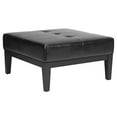 thumbnail image 2 of Safavieh Aubrey Leather Cocktail Ottoman in Black, 2 of 5