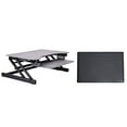 thumbnail image 1 of Rocelco Convertisseur de Bureau Debout Réglable en Hauteur 32 Pouces avec Tapis Anti-Fatigue - Rehausseur de Moniteur Double Assis-Debout - Poste de Travail Informatique - Grand Plateau de Clavier Rétractable - Gris (R ADRG-MAFM), 1 of 5