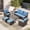 Blue-5, variant on MELLCOM Patio Swivel Glider Rocker Chairs Set Wicker 5 Piece Patio Furniture Set Rocking Bistro Set with Tempered Glass Side Table and 2 Ottoman, for Backyard Garden Patio Porch (Blue, 5pcs)
