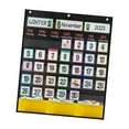 thumbnail image 2 of Black Calendar Pocket Chart, Teaching Calendar, 51cmx60cm, Monthly Complete Education Wall Calendar, Classroom Organized Chart for Homeschool, 2 of 6