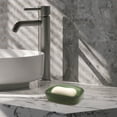 thumbnail image 2 of Unique Bargains 1 Pc Waterproof Soap Holder Double Layer with Cover Green Soap Holder for Bathroom 5.51"x4.13"x1.65", 2 of 6